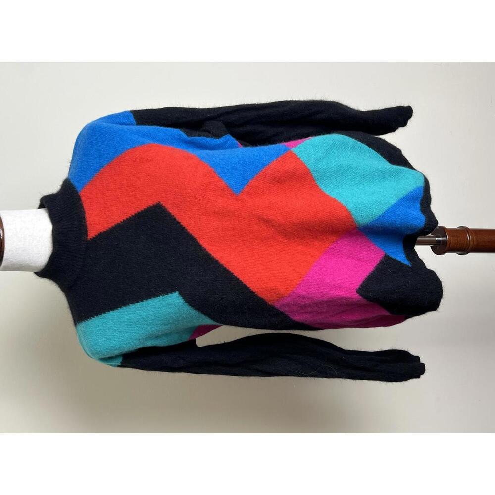 Vintage 80s Liz Claiborne Collection Lambswool Angora Colorblock Sweater L
